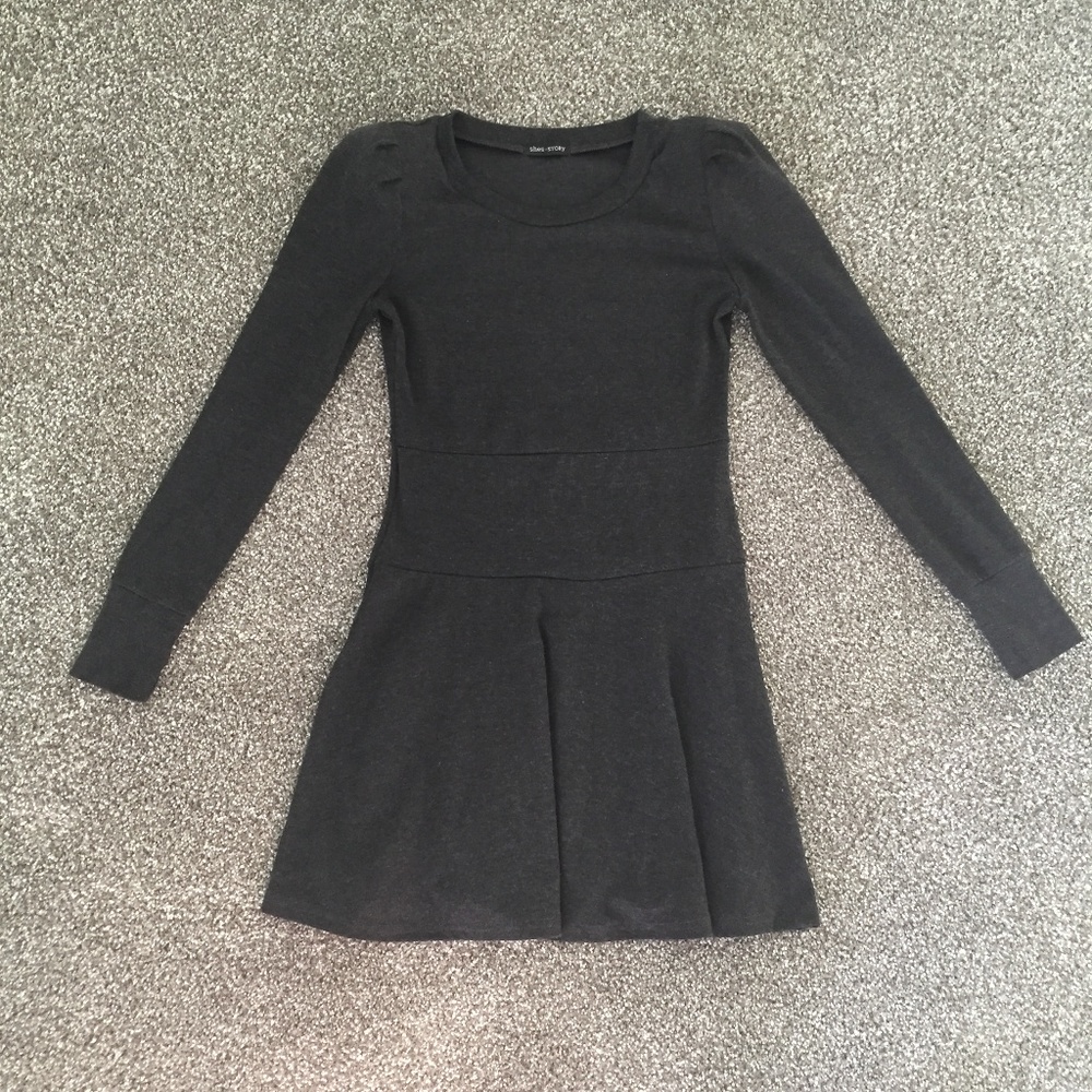 Padded Shoulder Fit and Flare Mini Dress